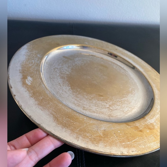 Set of 2 Brass Charger Plates-Vintage 11 3/4” India - Picture 10 of 12